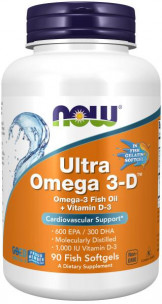 NOW Ultra Omega 3-D, 90 капс