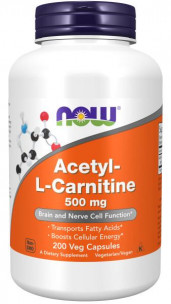 NOW Acetyl L-Carnitine 500 мг, 200 капс