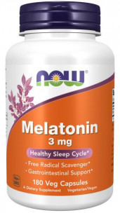 NOW Melatonin 3 мг, 180 капс, 60 капс