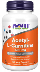NOW Acetyl L-Carnitine 500 мг, 100 вег.капс