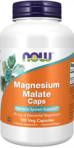 NOW Magnesium Malate Caps, 180 капс