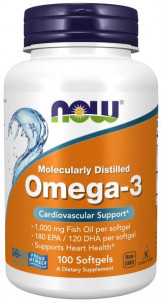 NOW Omega-3 1000 мг, 100 вег.капс