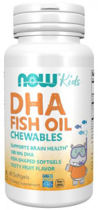 NOW DHA Kid's Chewable Fruit-Flavor, 60 капс