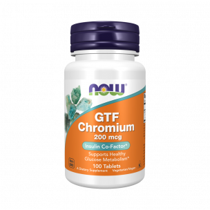 NOW GTF Chromium Chelate 200 mcg, 100 таблеток, 500 гр