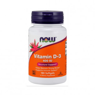 NOW Vitamin D3 400 IU, 180 капс