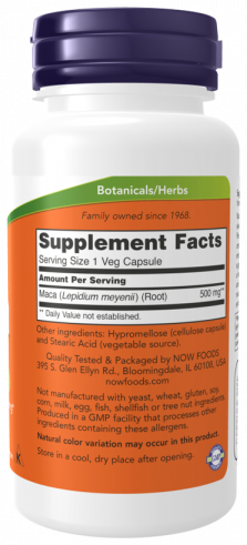 NOW Maca 500 mg, 100 капсул NOW Maca 500 mg, 100 капсул