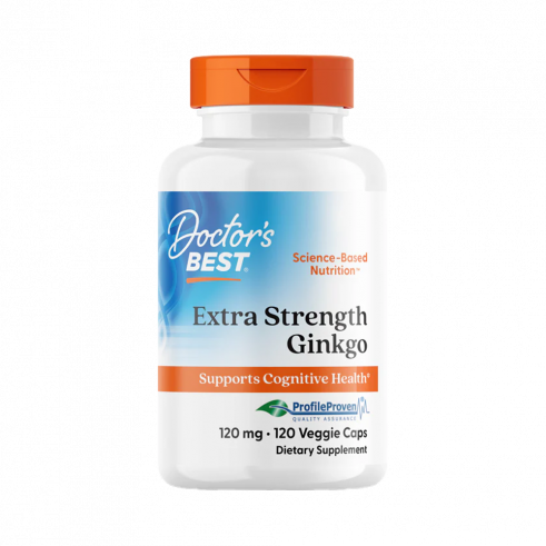Doctor's Best Extra Strength Ginkgo, Гинкго Билоба стронг, 120 капсул