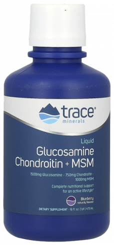 Trace Minerals Liquid Glucosamine Chondroitin + MSM, 473 мл