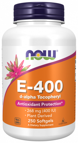 NOW Vitamin E-400 D-Alpha Tocopheryl, 250 капсул
