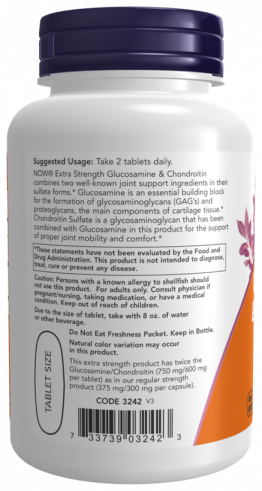 NOW Extra Strength Glucosamine &amp; Chondroitin, 240 таблеток