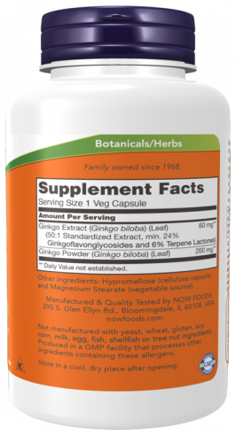 NOW Ginkgo Biloba 60 mg NOW Ginkgo Biloba 60 mg