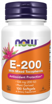 NOW Vitamin E-200, Витамин Е-200, 100 капсул
