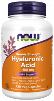 NOW Double Strength Hyaluronic Acid 100 mg, Двойная сила Гиалуроновой кислоты 100 мг, 120 капсул