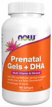 NOW Prenatal Gels + DHA, Прентал + ДГК, 180 капсул