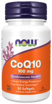 NOW Co Q10, 100 mg, Кофермент Q10, 100 мг, 50 капсул