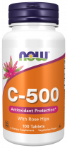 NOW C-500 with Rose Hips, C-500 c Шиповником, 100 таблеток