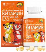Tree of Life Лео и Тигр Витамин D3 200ME, 60 капс