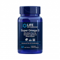 Life Extension Super Omega-3 EPA/DHA Fish Oil, Sesame Lignans &amp; Olive Extract, 60 капсул